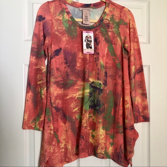 Philosophy Tunic Top Sunrise Brushstroke NWT - Picture 5 of 6
